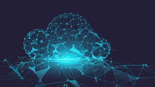 Data cloud storage network from lines, triangles and particle st